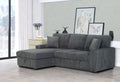 Clarke 2-Piece Dark Grey Corduroy Sectional Sofa with Pull-Out Sleeper & Storage Chaise - 8060-2PC
