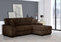Clarke 2-Piece Brown Corduroy Sectional Sofa with Pull-Out Sleeper & Storage Chaise - 8066-2PC