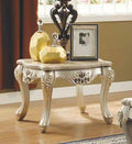 Acme 81042 Astorai grand jacqueline ranita champagne finish wood marble top chair side end table