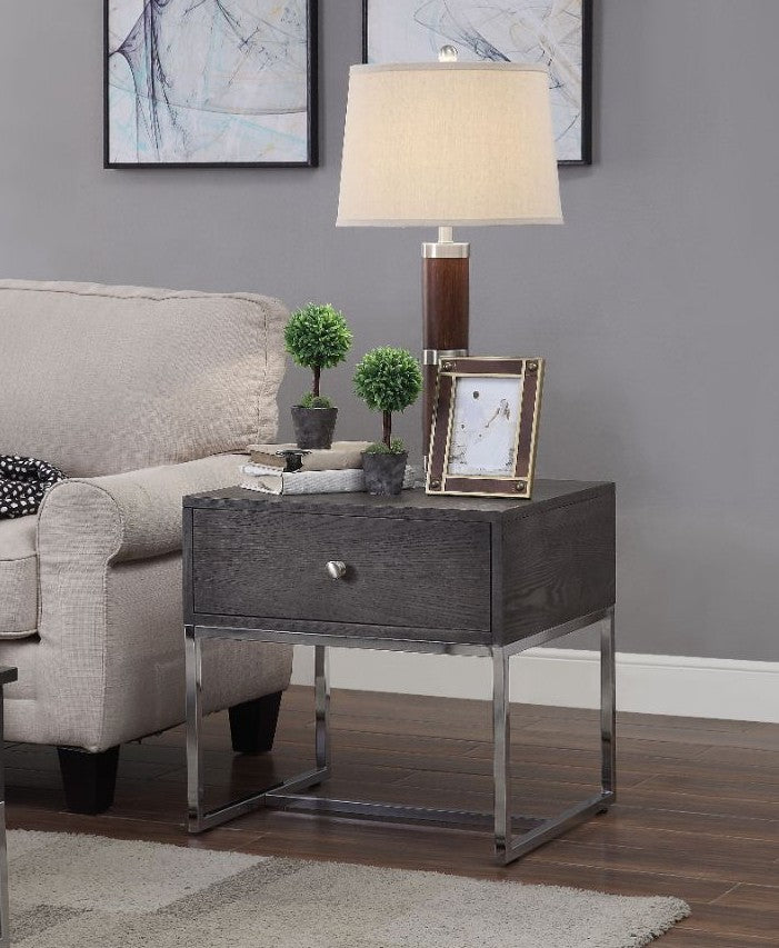 Acme 81172 Brayden studio beckwith iban gray oak finish wood end table