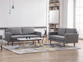 Overturf 2-Piece Light Grey Mid Century Modern Linen-Like Fabric Sofa & Loveseat Set - 8122-2PC