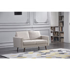 Overturf 2-Piece Beige Mid Century Modern Linen-Like Fabric Sofa & Loveseat Set - 8127-2PC