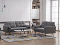8132-2PC 2 pc Zipcdoe design espana light grey mid-century modern linen like fabric sofa and love seat set