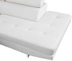 Global United 8136WH-2PC-LAF 2 pc Latitude run oleander white leather gel sectional sofa adjustable headrests with LAF chaise