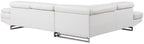 Global United 8136WH-2PC-LAF 2 pc Latitude run oleander white leather gel sectional sofa adjustable headrests with LAF chaise
