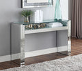 Acme 81473 Rosdorf park lippa Nysa mirrored faux crystals glass top sofa entry hall console table with lower shelf