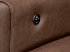 George 95" Caramel Performance Fabric Convertible Sleeper Sectional with Storage Chaise & USB Charging – 81567