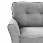 Espana 2-Piece Light Grey Tufted Back Linen-Like Fabric Sofa & Loveseat Set - 8160-2PC