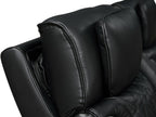 81640-SL Jazz Fortuner 2-Piece Black Faux Leather Power Motion Sofa & Loveseat with Wireless Charging & LED