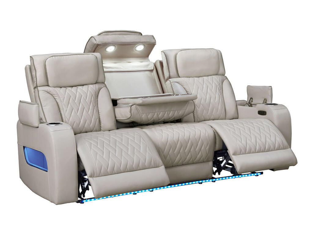 81641-SL Jazz Fortuner Ice Faux Leather Power Motion Sofa