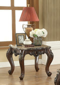 Acme 81687 Astoria grand mccloud devayne dark walnut finish wood marble top chair side end table