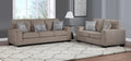 8181-2PC 2 pc Baxton studio carlisle brown flannelette fabric sofa and love seat set squared arms