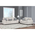 Carlisle 2-Piece Beige Flannelette Fabric Sofa & Loveseat Set with Squared Arms - 8182-2PC