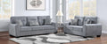 Carlisle 2-Piece Grey Flannelette Fabric Sofa & Loveseat Set with Rounded Arms - 8186-2PC