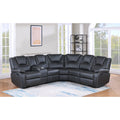 8187 3 pc Black faux leather recliners sectional sofa with consoles and cup holders