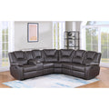 8188 3 pc Brown faux leather recliners sectional sofa with consoles and cup holders