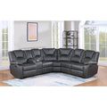 8189 3 pc Grey faux leather recliners sectional sofa with consoles and cup holders