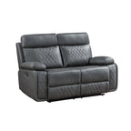 3-Piece Grey Faux Leather Sofa, Loveseat & Recliner Set with Power Motion Recliners – 8195-3PC