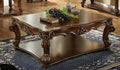 Acme 82000 Astoria grand esmeralda vendome cherry finish wood carved accents rectangular coffee table
