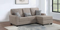 8203-2PC 2 pc Mercury Row light brown linen like fabric sectional sofa reversible ottoman chaise