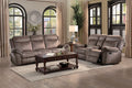 Homelegance 8206NF-2pc 2 pc Aram brown textured fabric double reclining sofa and love seat set