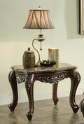 Acme 82147 Astoria grand mccloud latisha antique oak finish wood marble top chair side end table