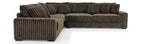 Montclaire 3-Piece Brown Corduroy 129" L-Shaped Sectional Sofa Set - 8229-3PC
