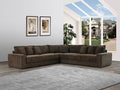 Montclaire 3-Piece Brown Corduroy 129" L-Shaped Sectional Sofa Set - 8229-3PC