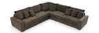 Montclaire 3-Piece Brown Corduroy 129" L-Shaped Sectional Sofa Set - 8229-3PC