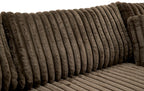 Montclaire 3-Piece Brown Corduroy 129" L-Shaped Sectional Sofa Set - 8229-3PC