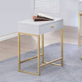 Acme 82298 Willa arlo interiors dayne thynes coleen white finish wood brass finish frame side table