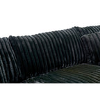 8230-3PC 3 pc Montclaire black corduroy fabric 129" "L" shaped sectional sofa set