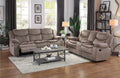 Homelegance  8230FBR2pc 2 pc Bastrop brown fabric motion sofa and love seat set