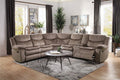 Homelegance 8230FBR-3PC 3 pc Bastrop brown fabric sectional sofa with recliners