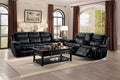 Homelegance 8230BLK2pc 2 pc Bastrop black leather gel match motion sofa and love seat set