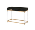 Acme 82348 Everly quinn Adiel black high gloss finish gold accents acrylic legs sofa entry hall console table with drawers