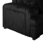 8239 4 pc black corduroy fabric sectional sofa with cuddler chaise and pop up center love seat chaise USB and cup holder