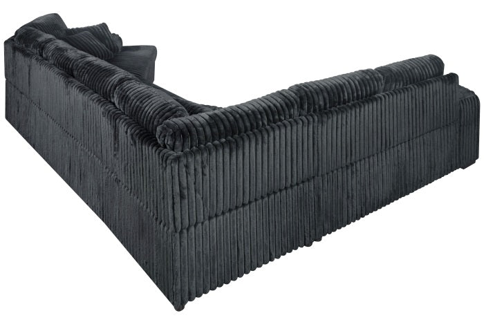 8240 4 pc dark grey corduroy fabric sectional sofa with cuddler chaise and pop up center love seat chaise USB and cup holder