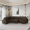 8241 4 pc chocolate corduroy fabric sectional sofa with cuddler chaise and pop up center love seat chaise USB and cup holder