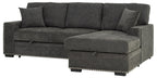 2-Piece Dark Grey Chenille Sectional Sofa – LAF Pop-Up Sleeper, RAF Storage Chaise, Nail Head Trim & Pocket Springs - 8250