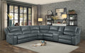 Homelegance 8260GY-6PWc 6 pc Falun grey leather gel match sectional sofa with power motion recliners cup console