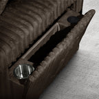 8281 3 pc chocolate corduroy fabric sectional sofa with double storage chaise and pop up center love seat chaise