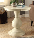 Acme 82818 Ivy bronx durlston alyx antique white finish wood round side table