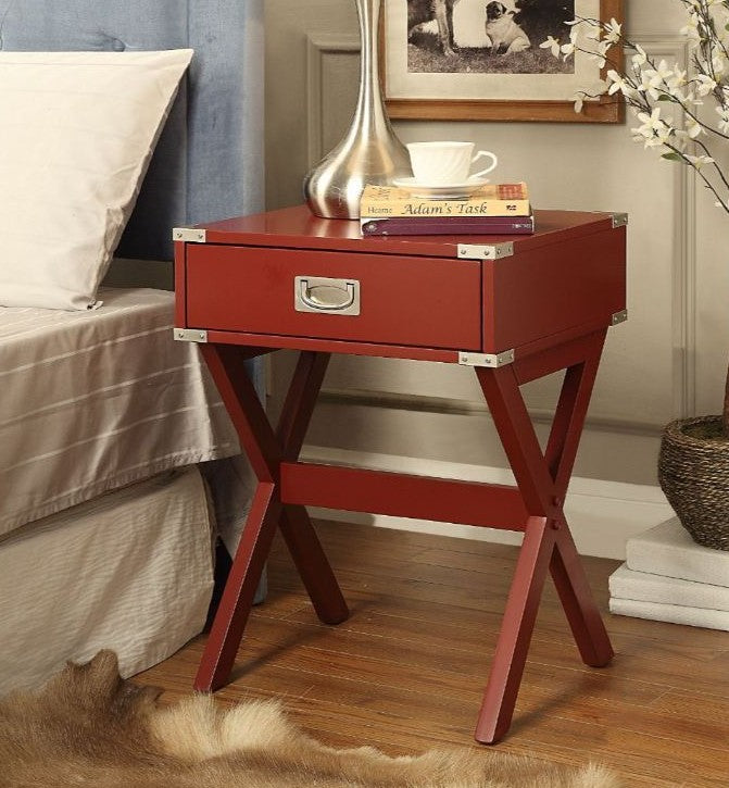 Acme 82820 Ivy bronx durlston babs red finish wood side end table