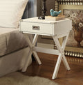 Acme 82824 Ivy bronx durlston babs white finish wood side end table