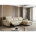 8291 2 pc Harriston cream breathable genuine leather power motion sectional sofa with chaise