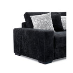 8295-3PC 3 pc Montclaire black flannel fabric 129" "L" shaped sectional sofa set