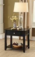 Acme 82952 Winston porter laverly malachi black finish wood chair side end table