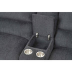 3-Piece Grey Chenille Fabric Power Recliner Sectional Sofa with Console & LED Lights – 8298