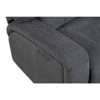 3-Piece Grey Chenille Fabric Power Recliner Sectional Sofa with Console & LED Lights – 8298